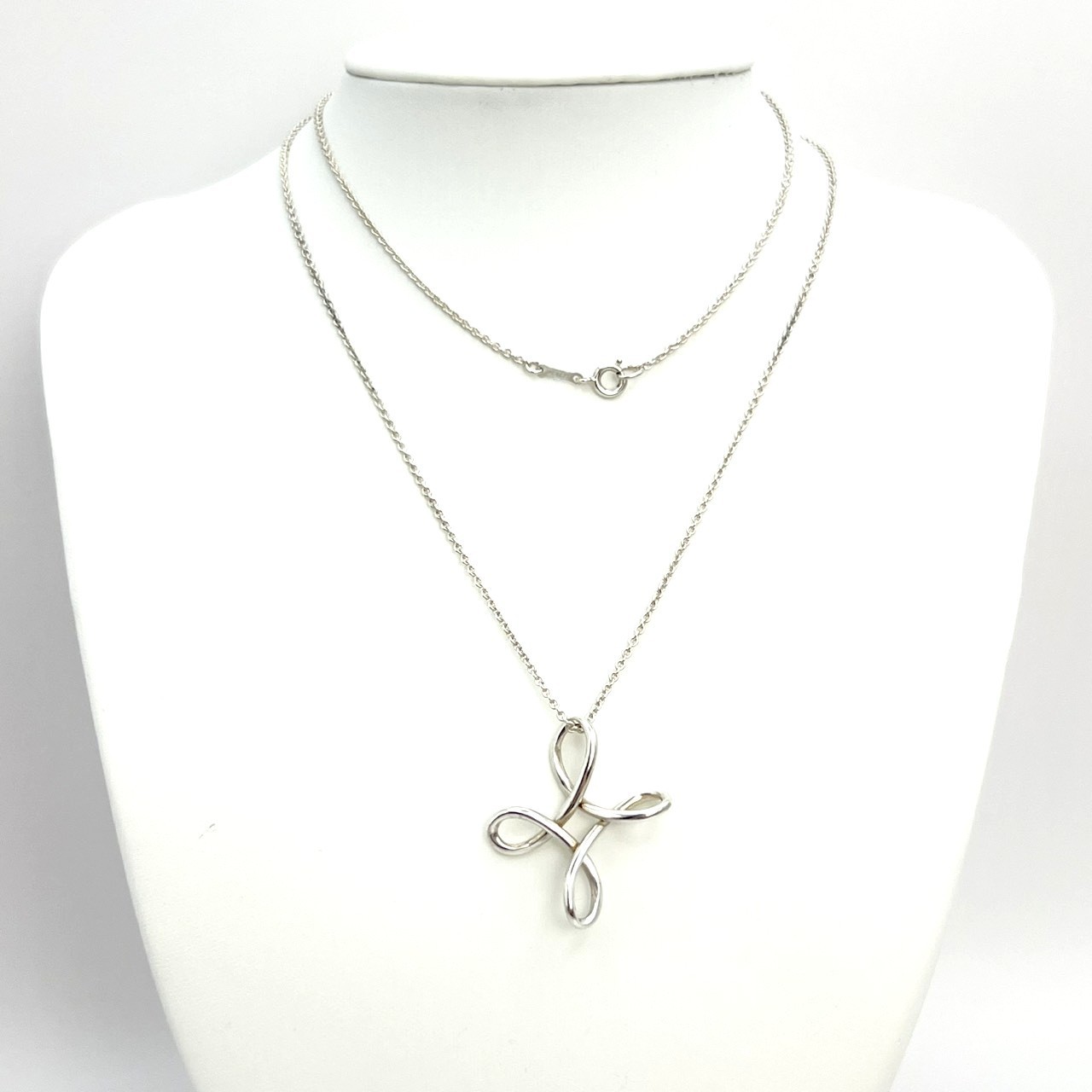 Tiffany & Co. Infinity Cross Pendant Long Necklace 925 Sterling Silver Japan