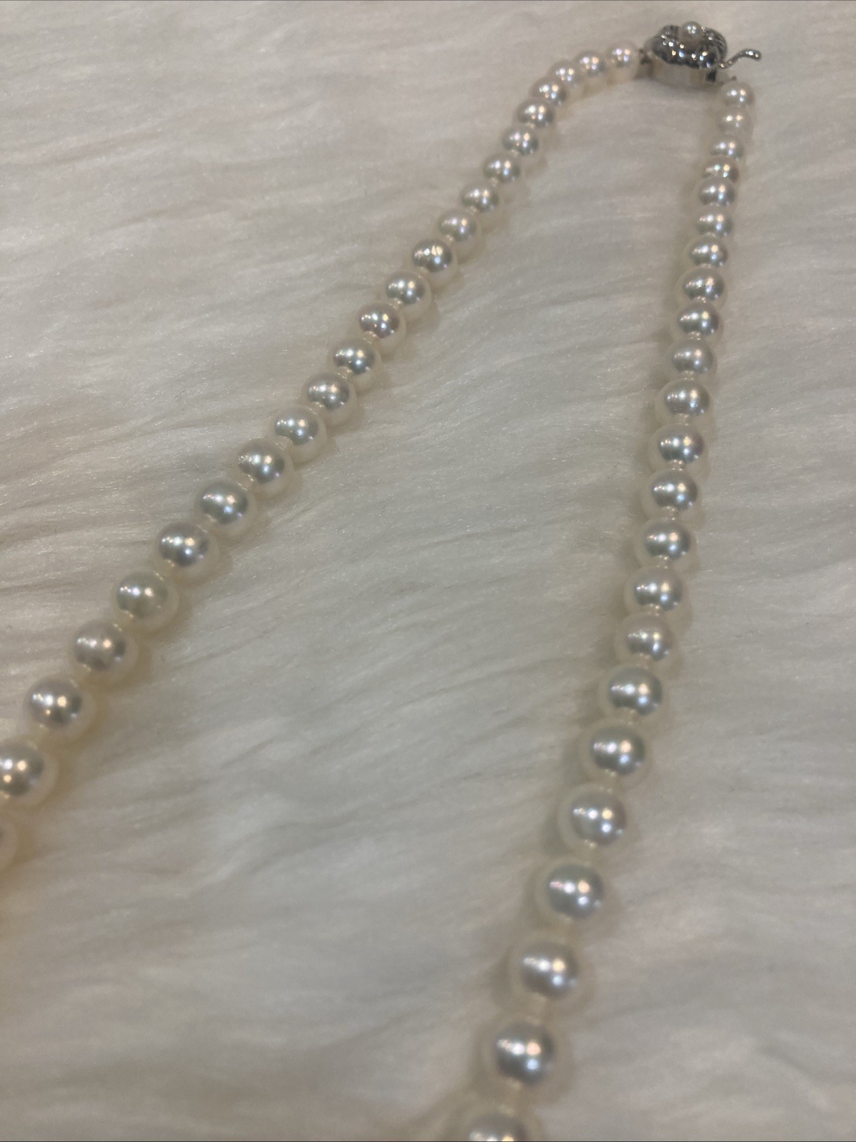 A02 Japanese Akoya Pearl Necklace 6.7-7mm 43cm Silver Clasp White Pearl