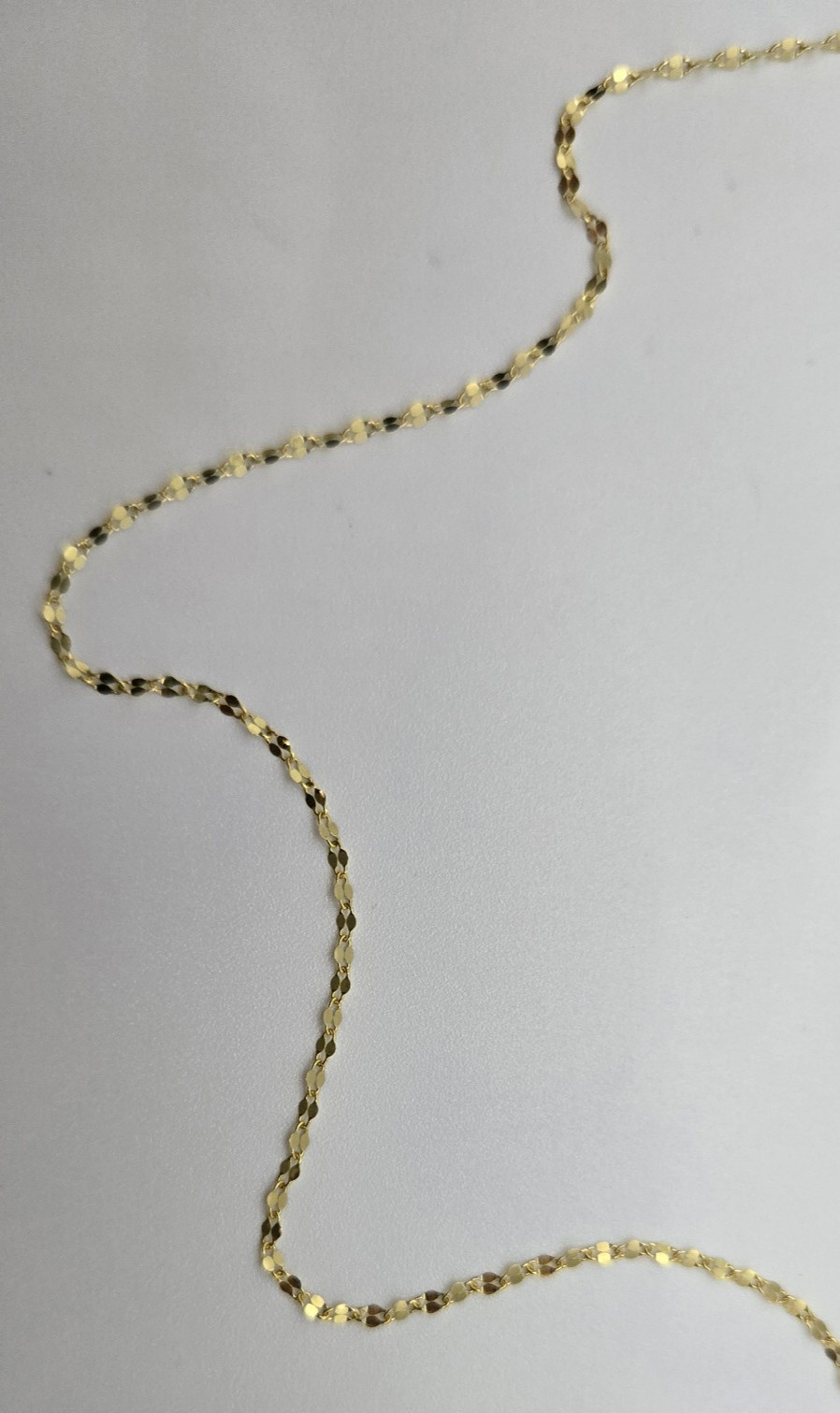 New Solid 10k Yellow Gold Mirror Link 1.5mm 24inch Chain Necklace, Italy