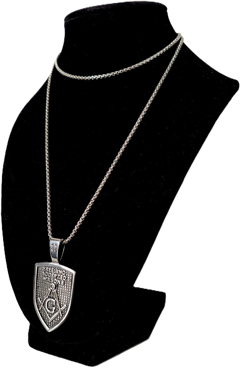 FREE & Accepted Masons Freemason Masonic Pendant Necklace with 30″ Chain P-200