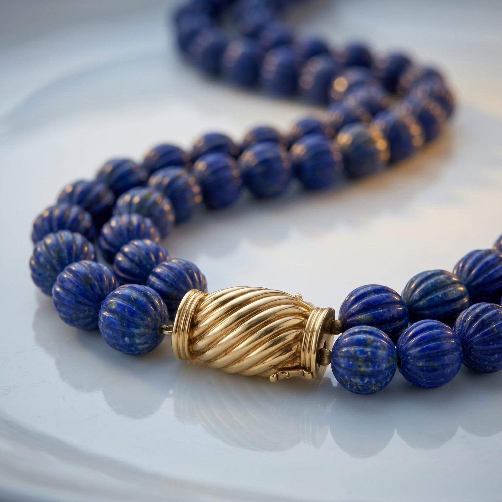 1980s Bulgari Lapis Lazuli Bead Necklace