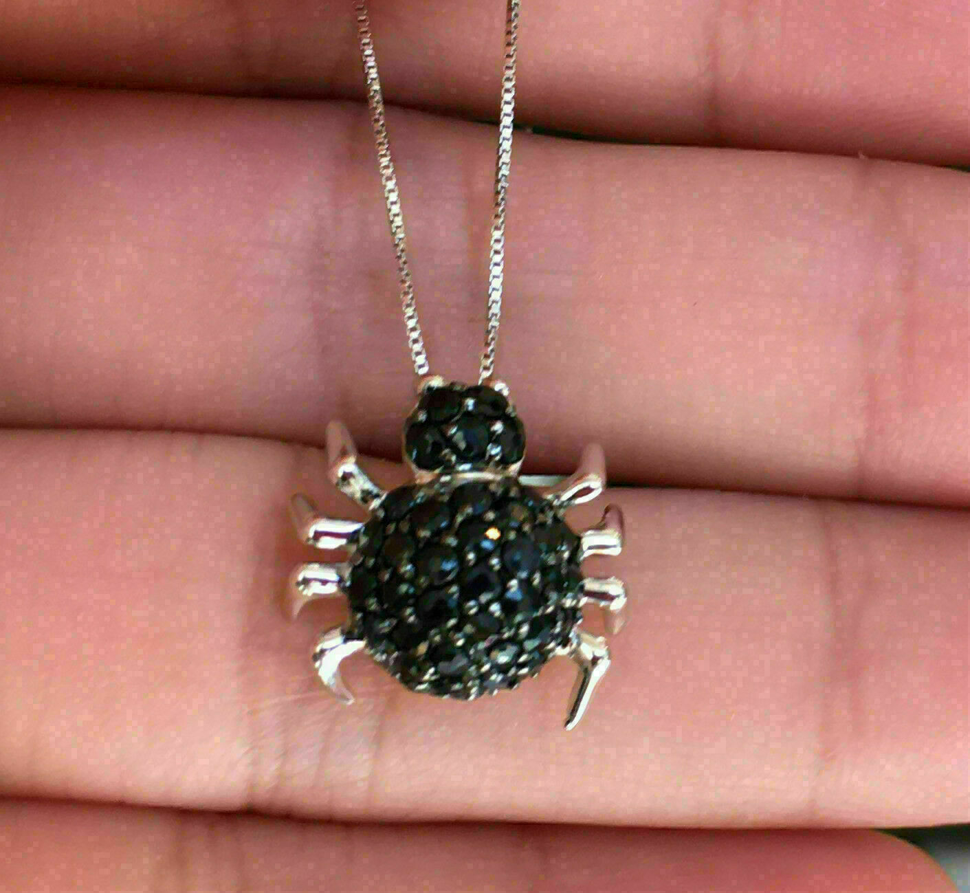 1.25 Ct Round Cut Diamond Horror Spider Pretty Pendant In 14k White Gold Finish