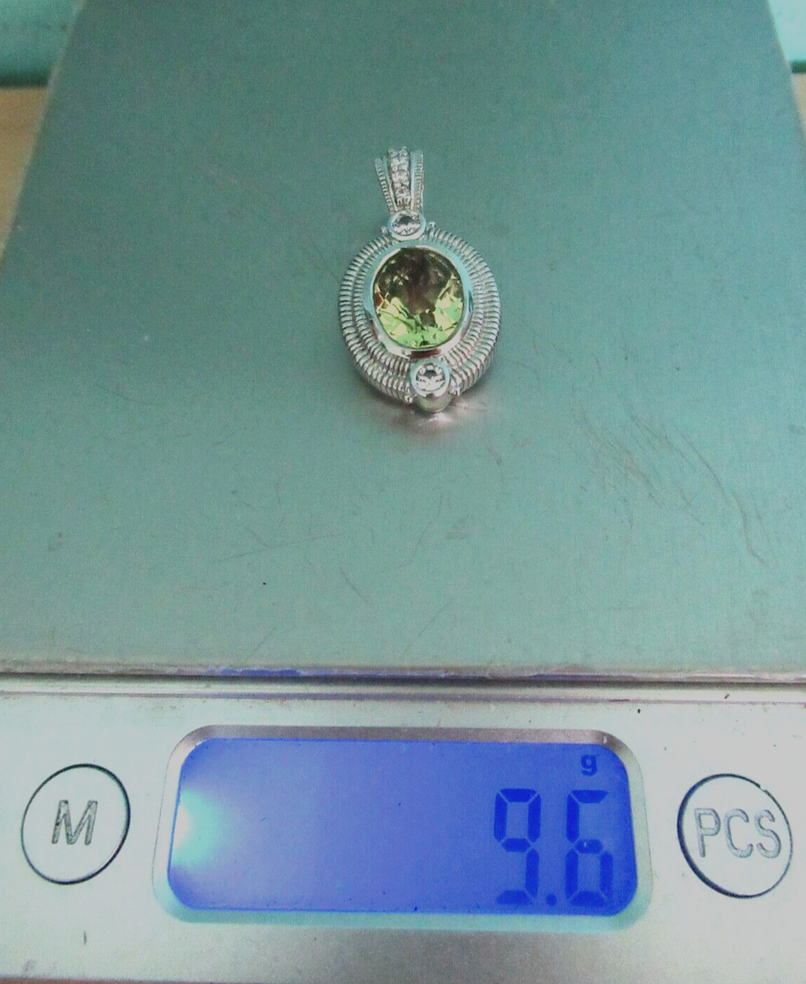 Judith Ripka Sterling Silver Lemon Citrine and Diamonique CZ Pendant Enhancer