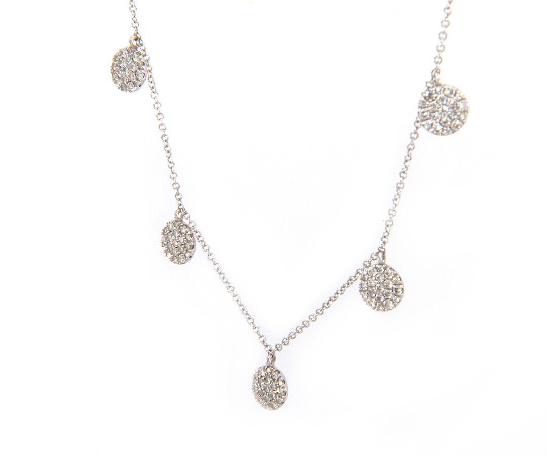 Gabriel & Co 0.78 CTW Diamond Cluster Dangle Necklace in 14K, New