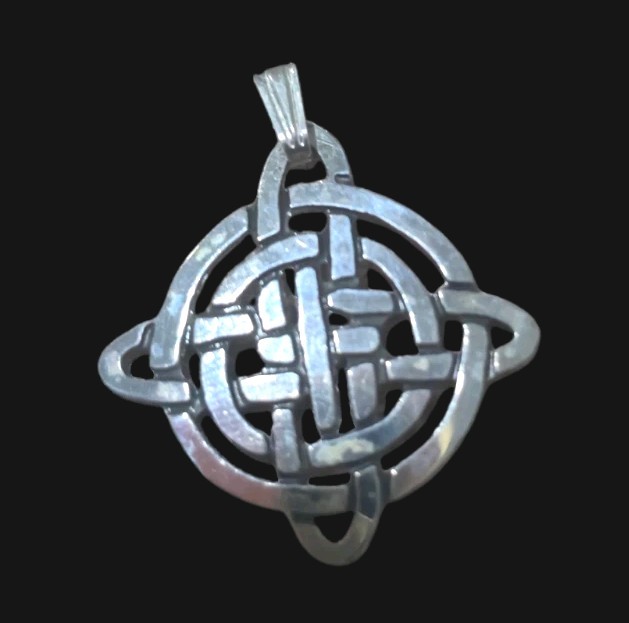 925 Sterling Silver Celtic Knot Round Pendant – Shield Knot Protection Charm
