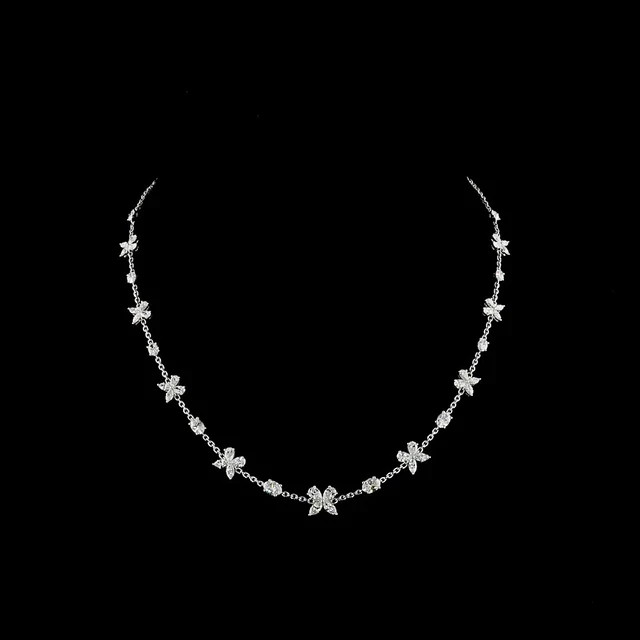 3ct Lab Created Round Cut Diamond 14K White Gold Plated Fancy Necklace