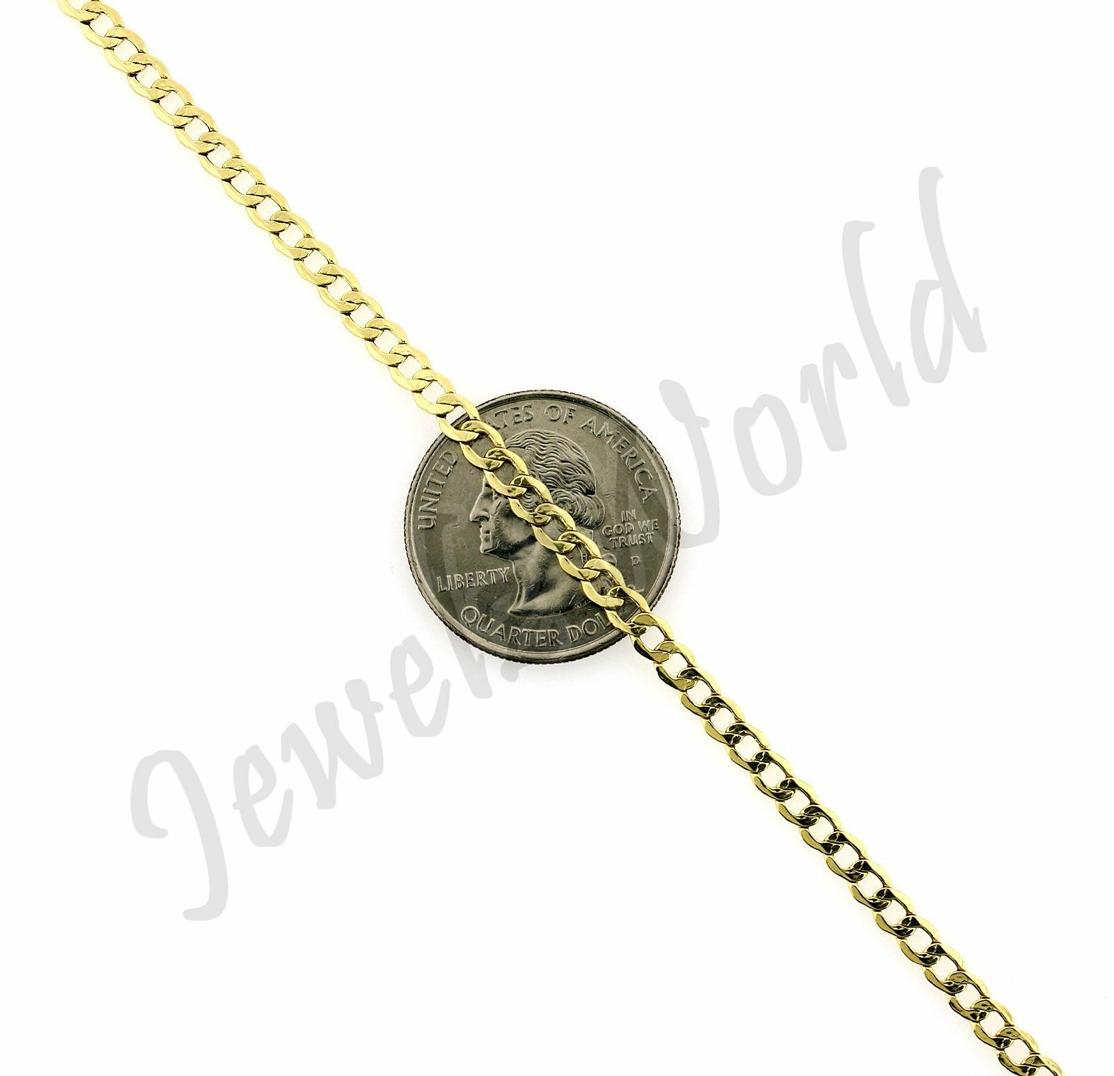 10K Yellow Gold Santa Muerte Grim Reaper Pendant & 2.5mm Cuban Curb Link Chain