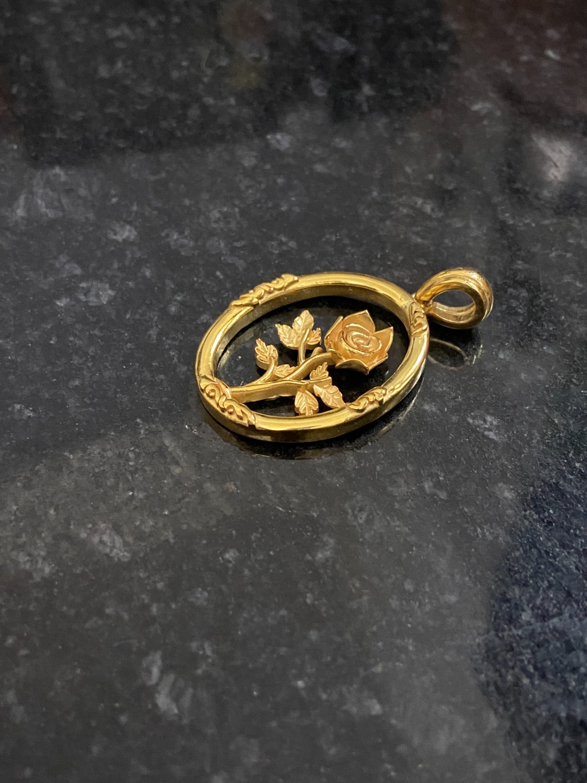 Gold Plated Rose Flower Pendant 925 Sterling Silver Floral Necklace Charm