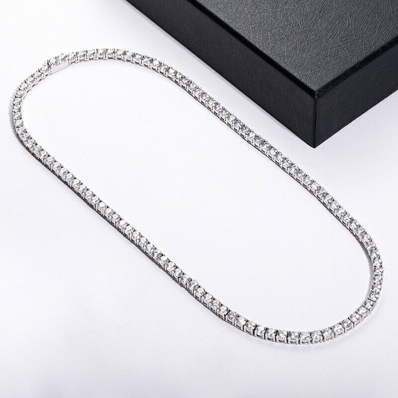 6.5mm 16-24″ VVS1 D Moissanite Tennis Chain Solid 925 Passes Diamnd Tester!