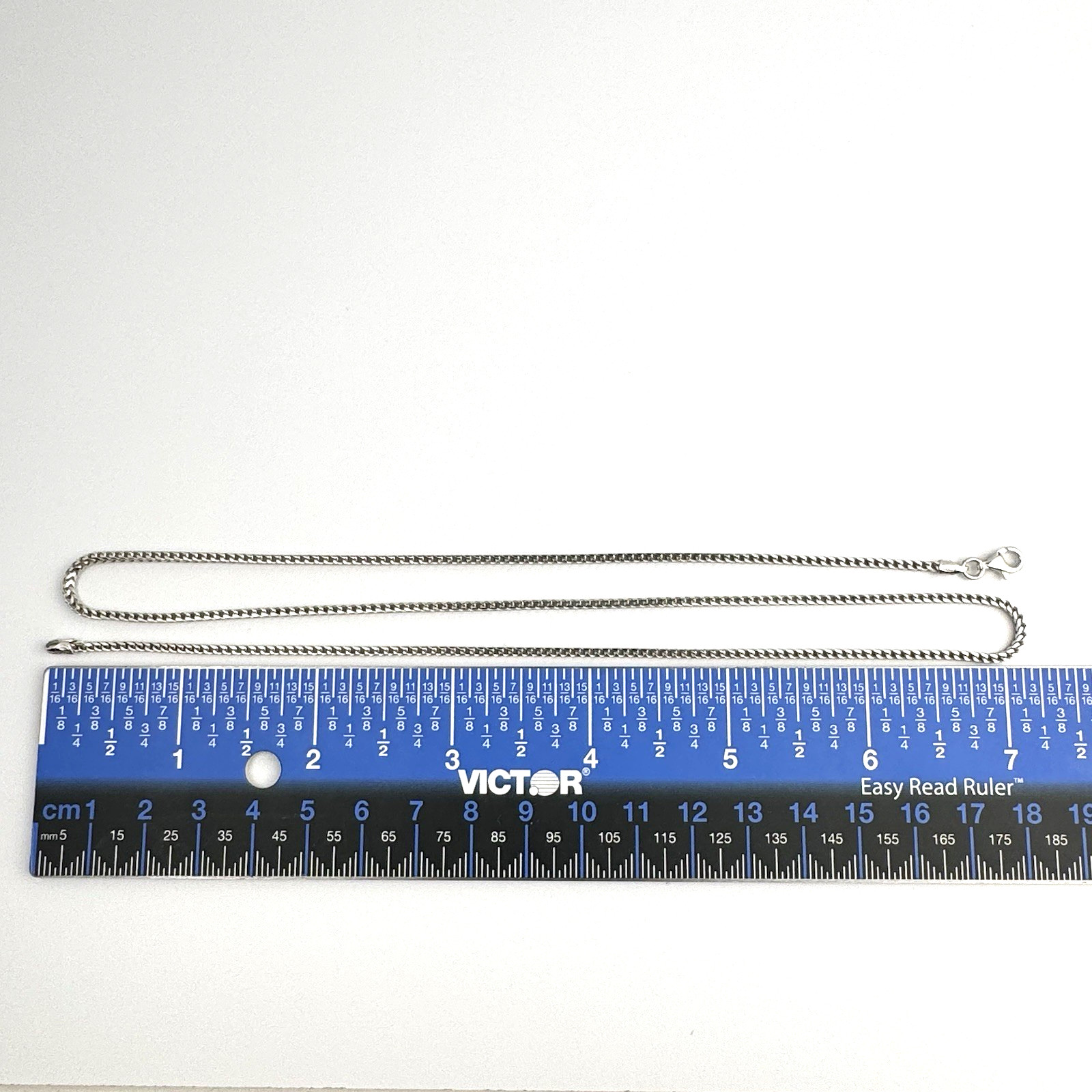 Vintage Italy Sterling Silver 925 Oxidized Spiga Wheat Chain Necklace 21.5″