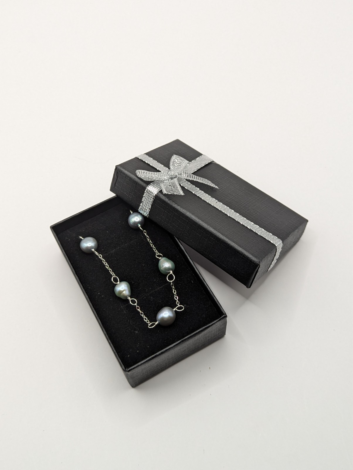 925 sterling silver freshwater pearl tin cup station necklace
