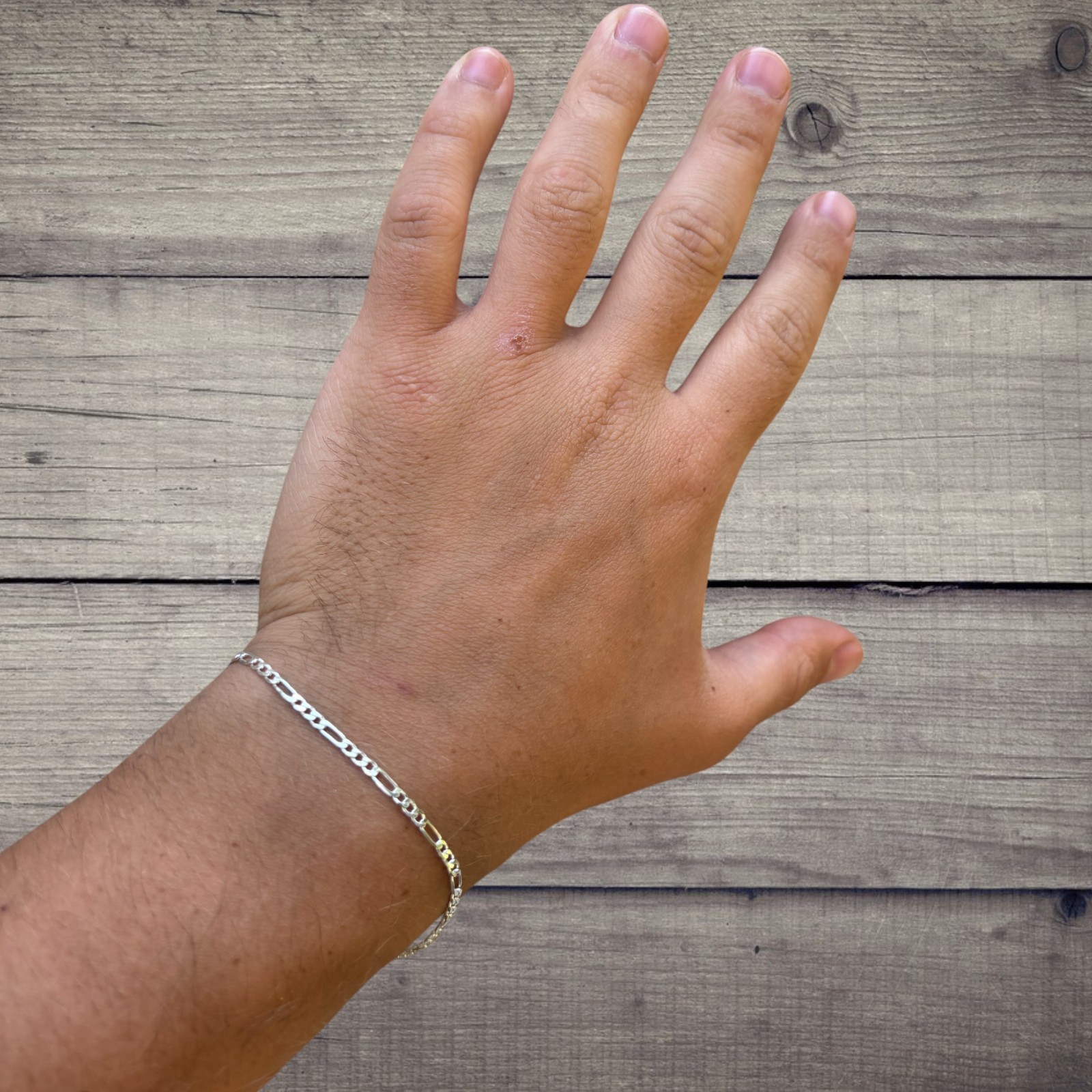 2.5mm Figaro Bracelet Link – Real Solid 925 Sterling Silver Or 14k Gold Vermeil
