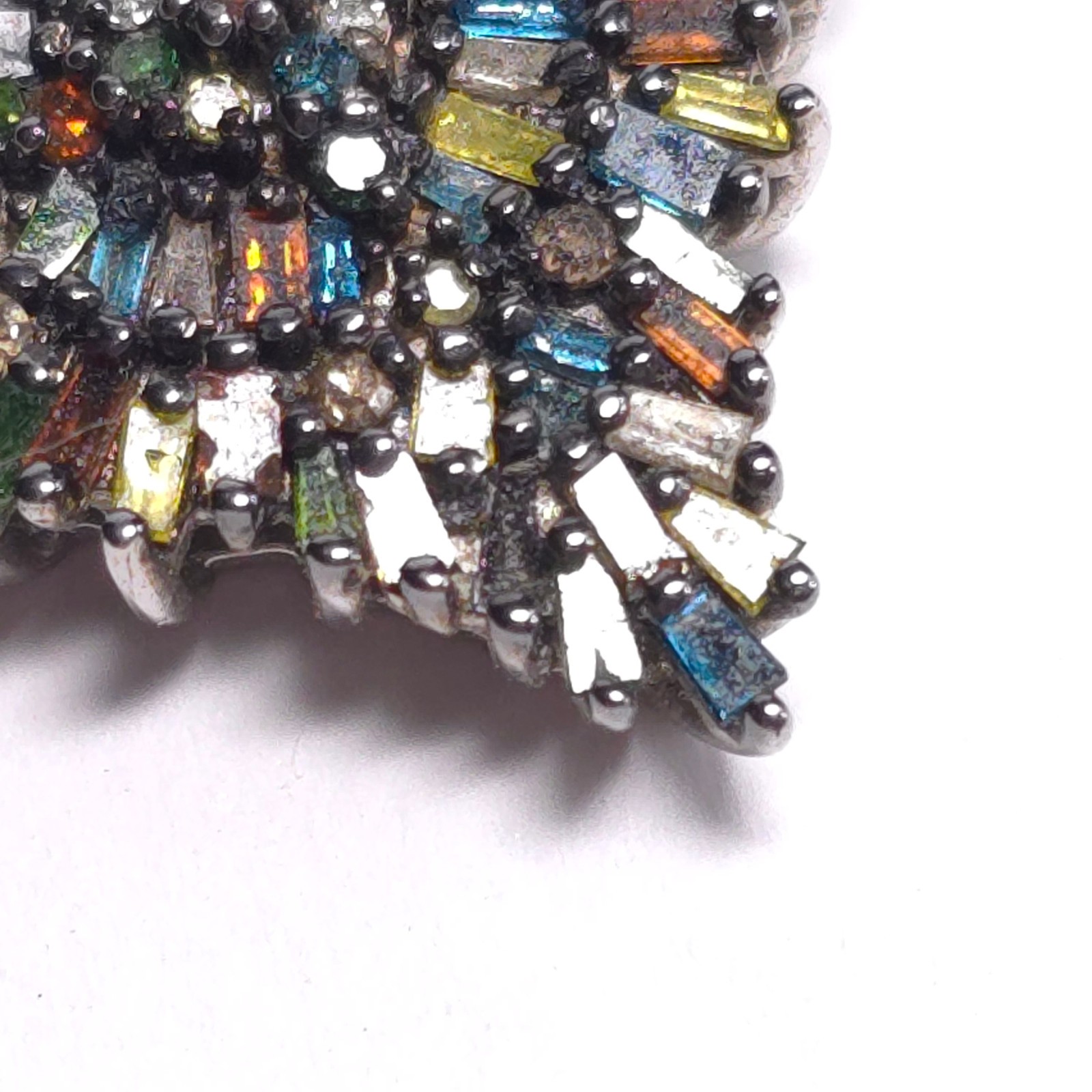 STS Multicolor (IR) Diamond 925 Silver Pendant w/ Chain 20in