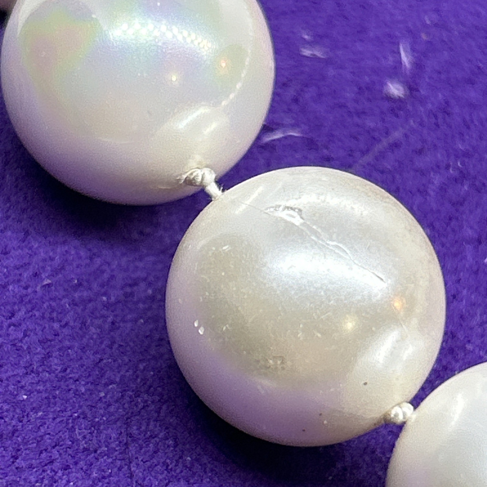 Genuine South Sea 17mm Pearls Strung/Necklace 17” Long AAA Quality Estate Item