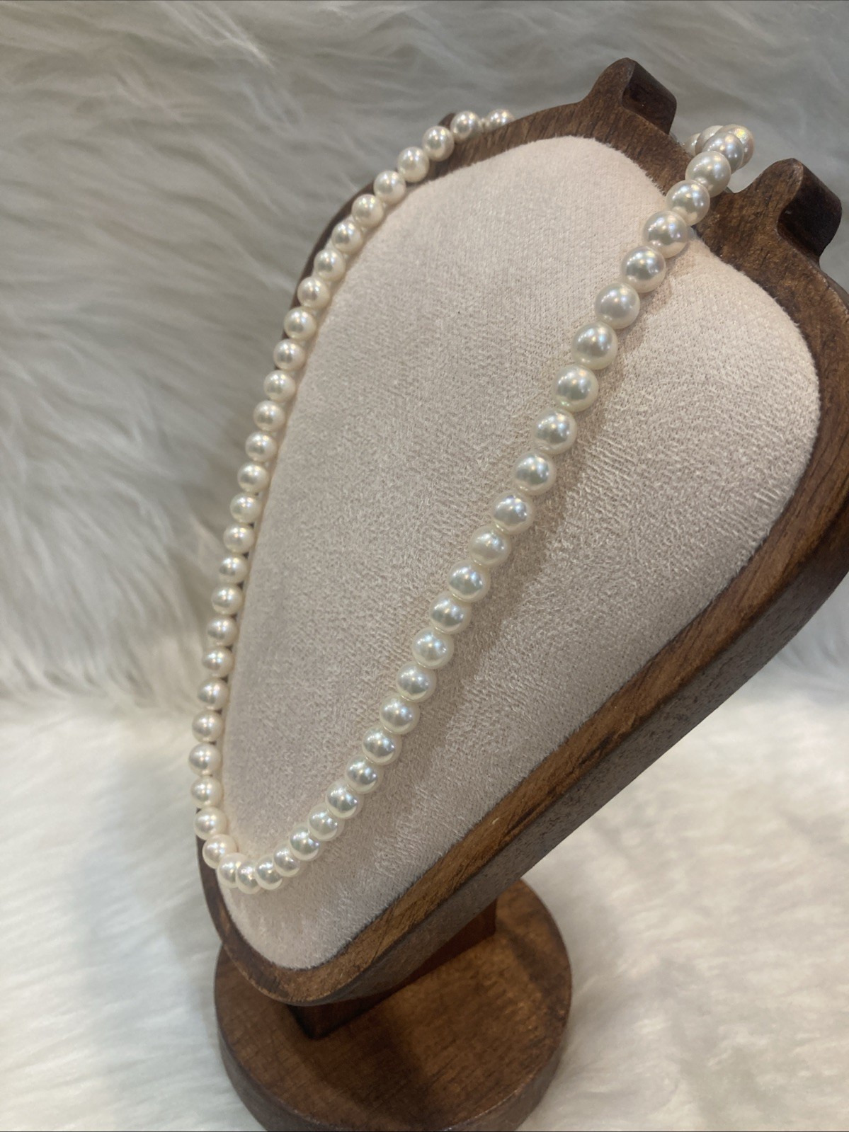 A02 Japanese Akoya Pearl Necklace 6.7-7mm 43cm Silver Clasp White Pearl