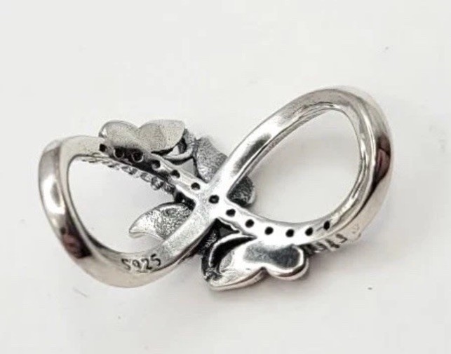925 Sterling Silver Butterfly Infinity Charm Pendant For Bracelet /Necklace