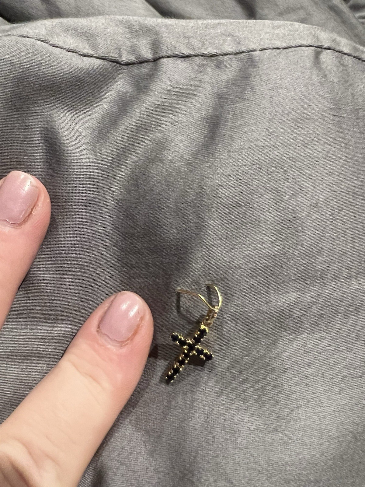 Gold Cross Pendant Without Chain Ruby Stones