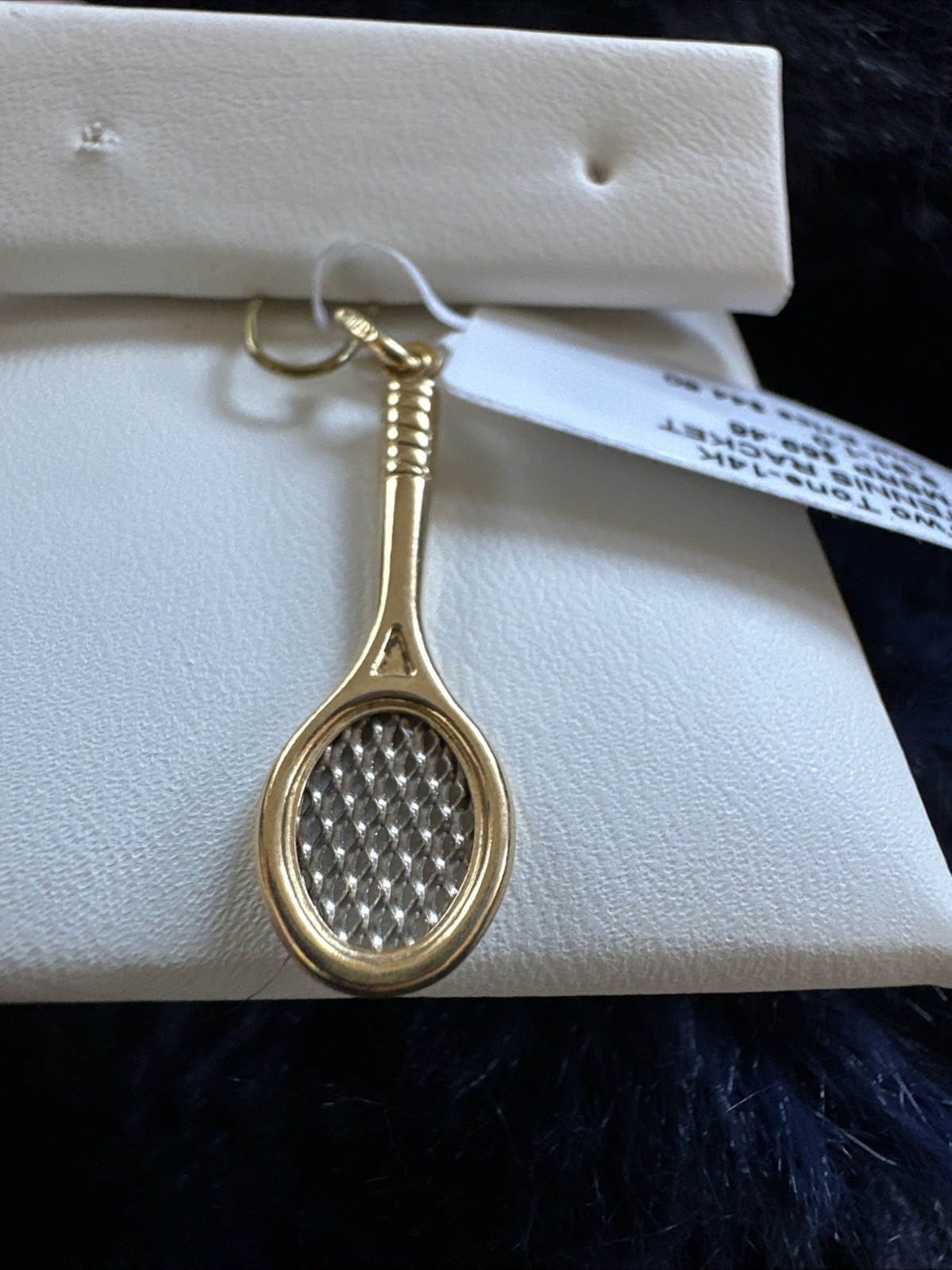 Two Tone 14k Tennis Racket Pendant 9.91-1.0 Weight Is 1.0 Grams