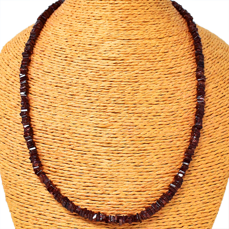 180.00 Cts Earth Mined Untreated Red Garnet Heishi Beads Necklace NK 37E150