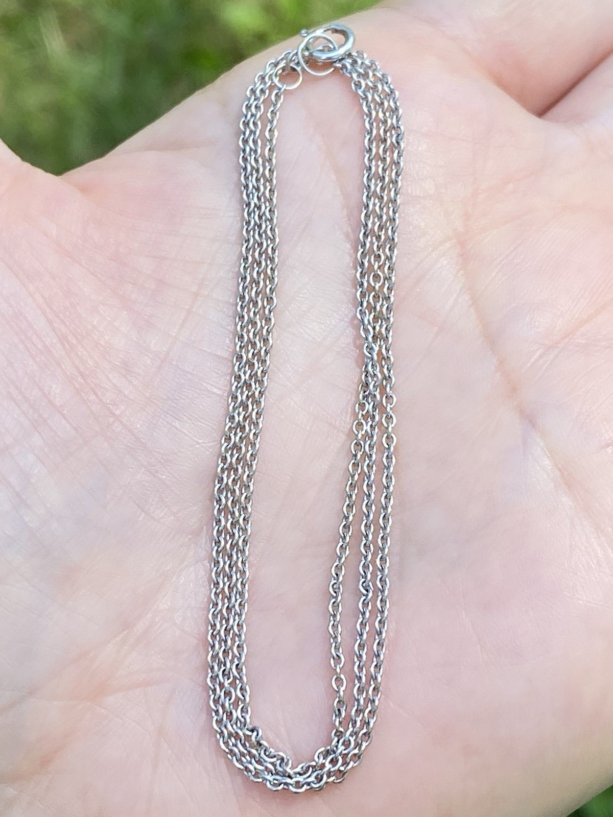 14K White Gold 1.5mm Cable Chain Necklace 19 Inches- 2.79 Grams