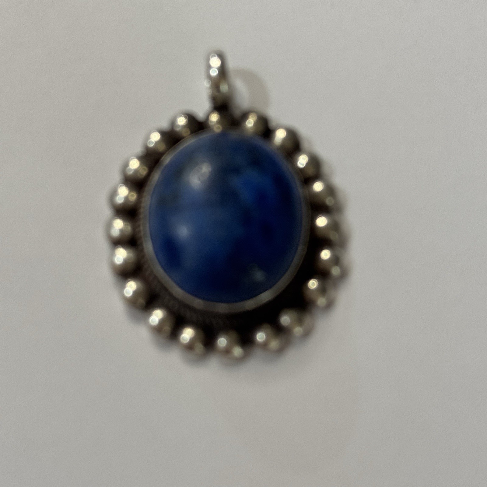 Unbranded Sterling Silver 925 Blue Oval Southwest Style Pendant