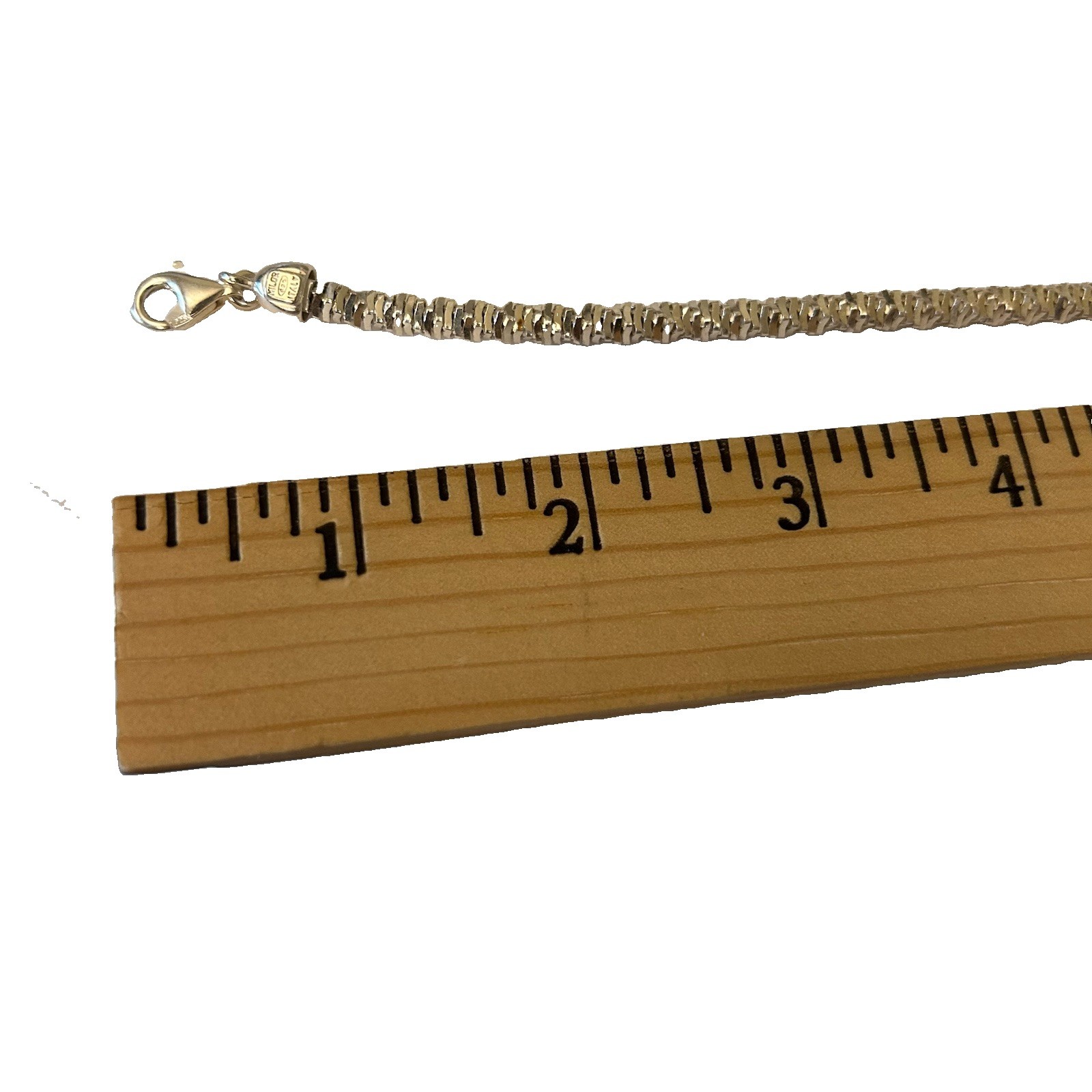 Milor Italy Necklace 23.5” Diamond Cut Margarita Chain Sparkle 38g Sterling 925