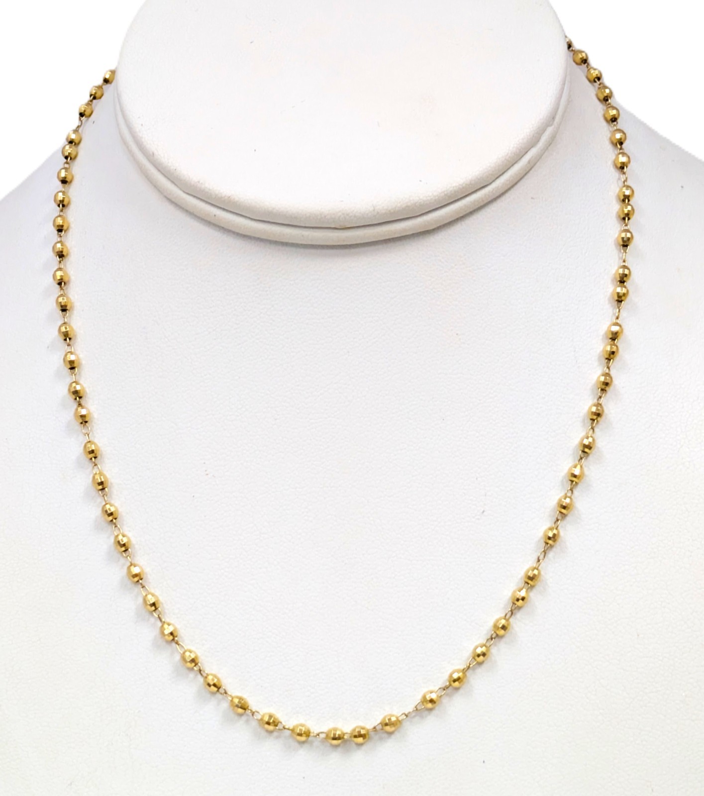18K Gold Disco Ball Chain, 16-1/2” Long