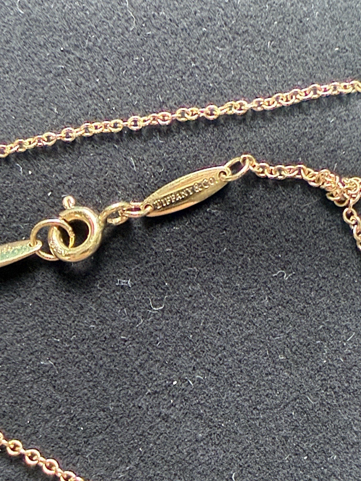 Tiffany and Co Elsa Peretti Rose Gold Single Diamond Necklace