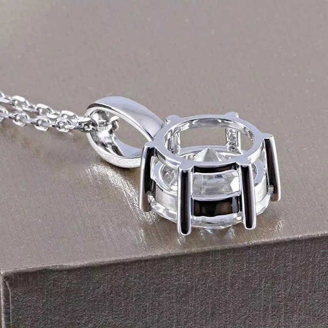 3.00Ct Round Cut Lab Created Diamond Solitaire Pendant In 14k White Gold Plated