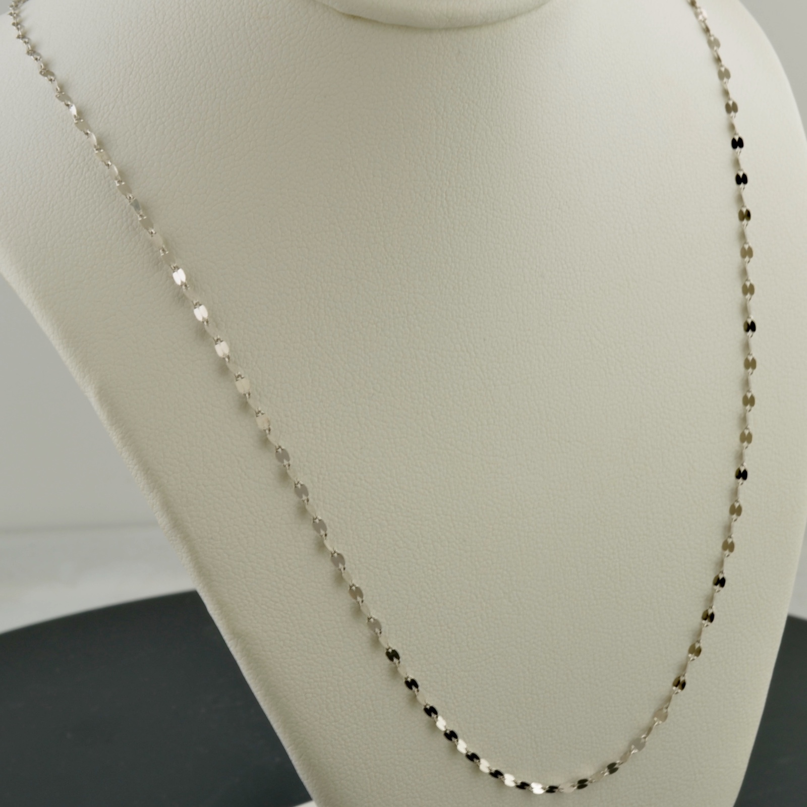 10K WHITE GOLD 1.9MM POLISHED MARINE LINK NECKLACE FREE SHIPPING AND GIFT BOX