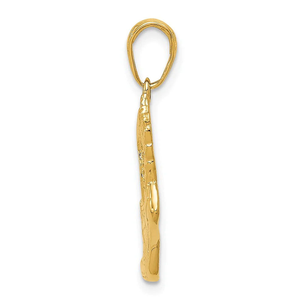 10K / 14K Yellow Gold Polished Running Shoe Pendant