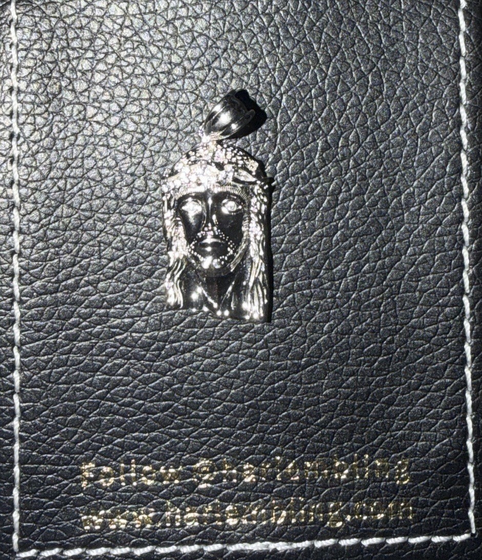 0.1ct Real DIAMOND Detailed Hip Hop Jesus Pendant – 925 Silver – Small