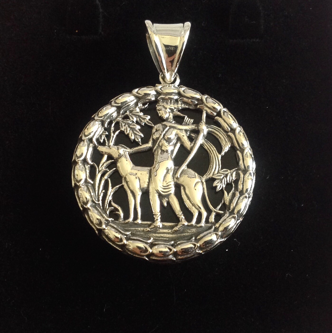 Artemis Greek Goddess of Hunt Forest Animals Moon Birth Sterling Silver Necklace