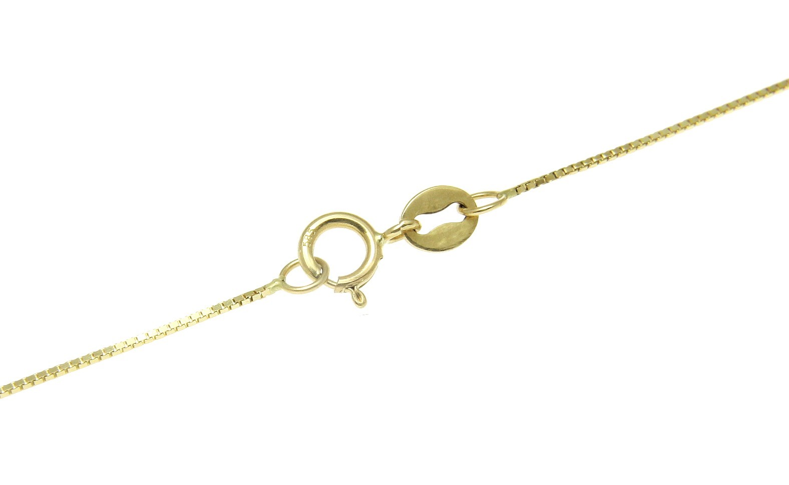 SOLID 14K YELLOW GOLD ITALIAN 0.6MM BOX CHAIN NECKLACE 16″