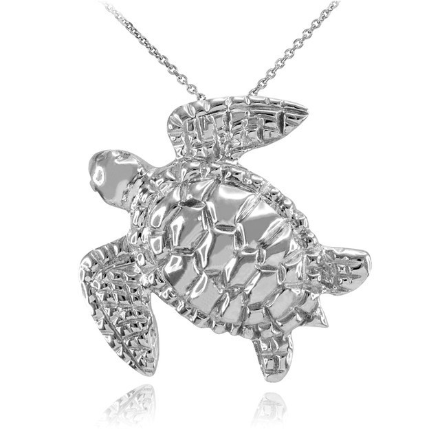 Gold Turtle Pendant Necklace (Available in Yellow/Rose/White Gold)