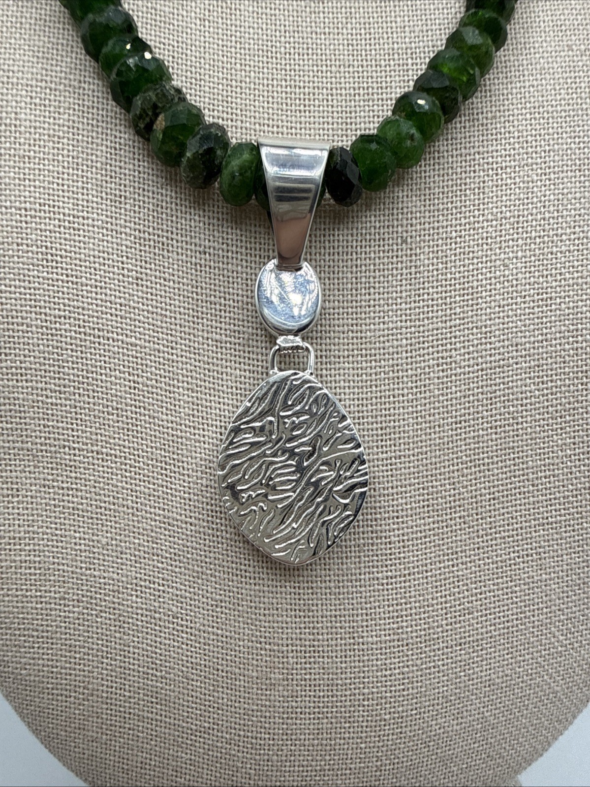 Jay King Natural Russian Chrome Diopside Sterling Silver Necklace & Pendant NWT