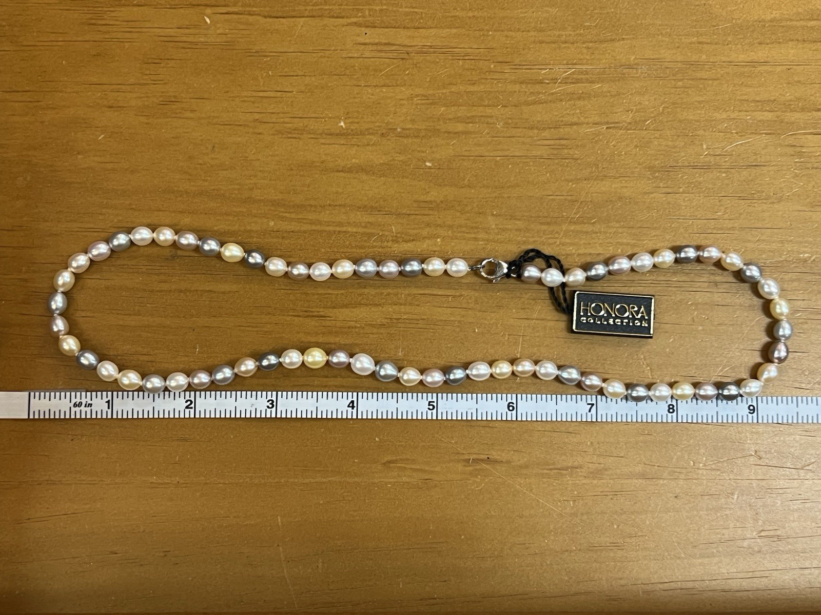Honora Signed Sterling Silver Multicolor Pastel Freshwater Pearls Necklace