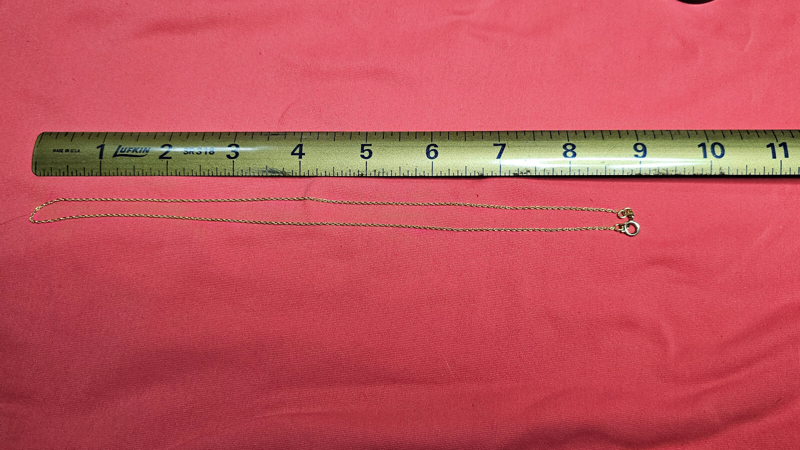 14K Yellow Gold 18″ Link Necklace 1.22 Grams Estate Clean Nice!