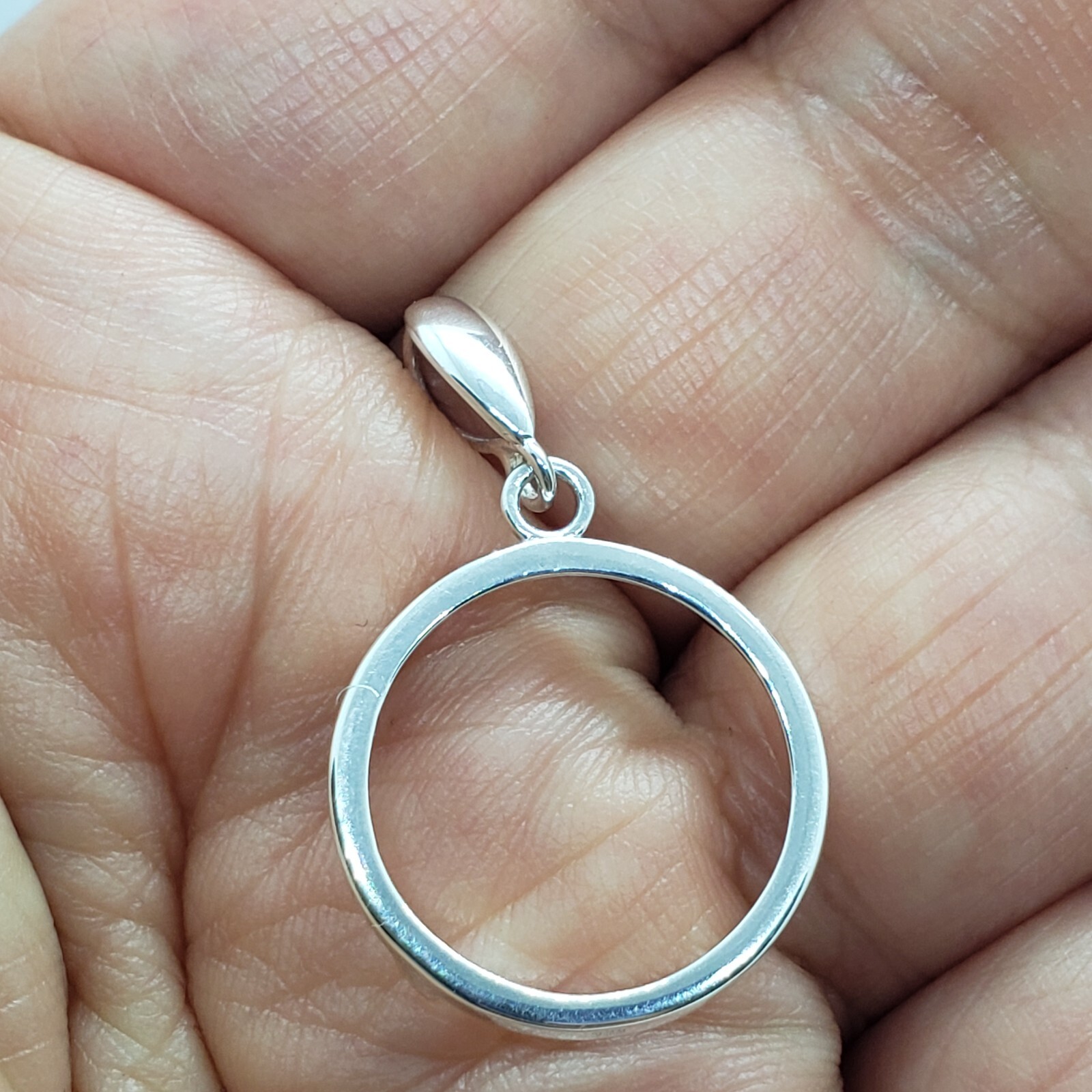 925 Sterling Silver Penny Bezel 19 mm Coins Prong Back Round Edge 1 Cent No Coin