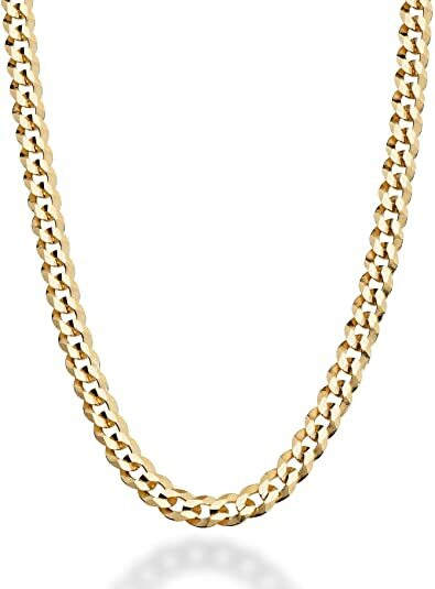 4.5MM Solid 925 Sterling Silver Italian Gold Curb Cuban Chain Necklace 18″- 24″
