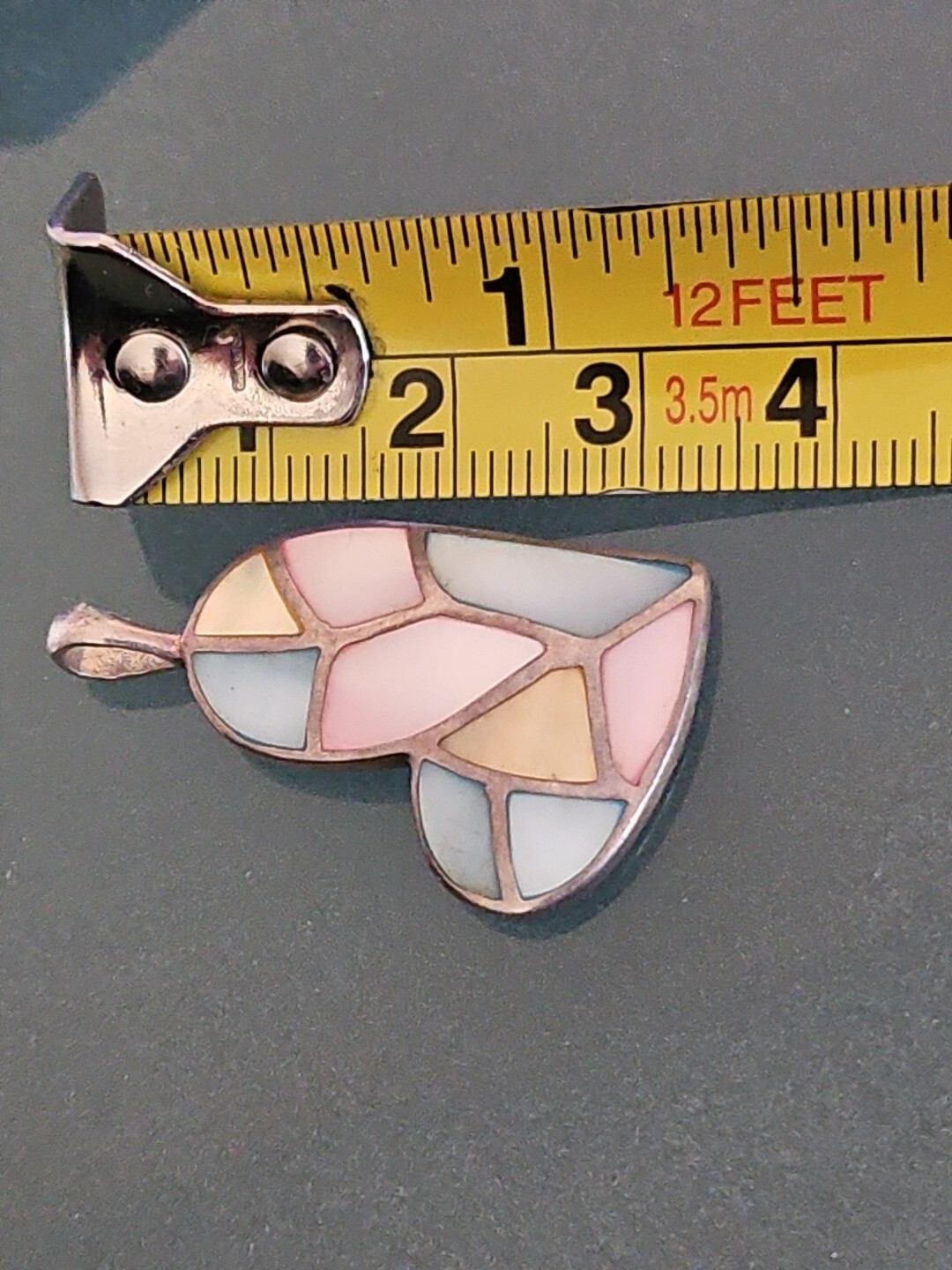 Designer Sterling Silver 925 PENDANT PINK, Blue, Gold MOP 1.6″ NWOT