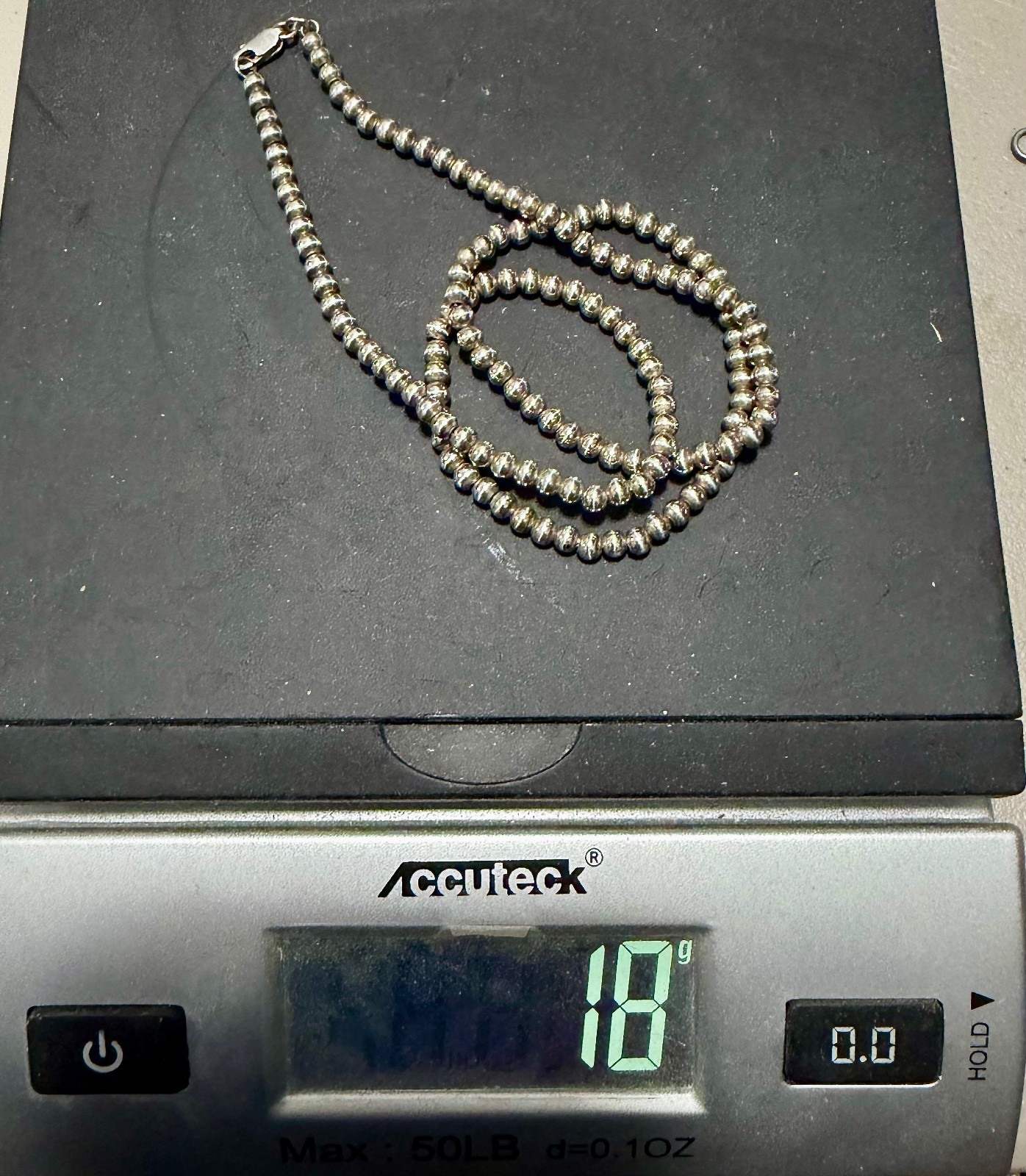 Vintage Sterling Silver 4mm Bead 20” Necklace 925 Italy 18g