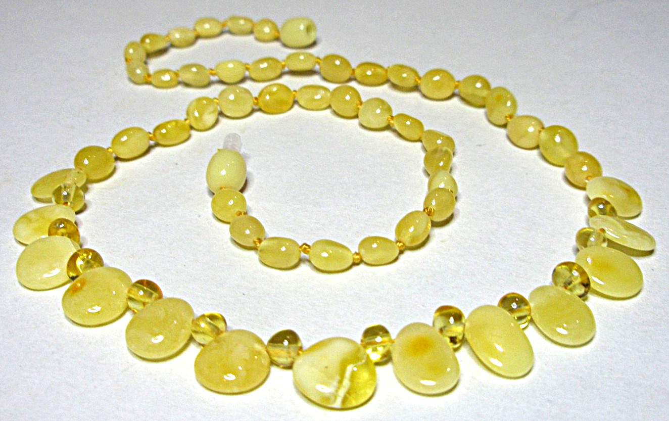 Baltic Amber Women’s Necklace Elegante Egg Yolk Butterscotch 45 cm – 18”