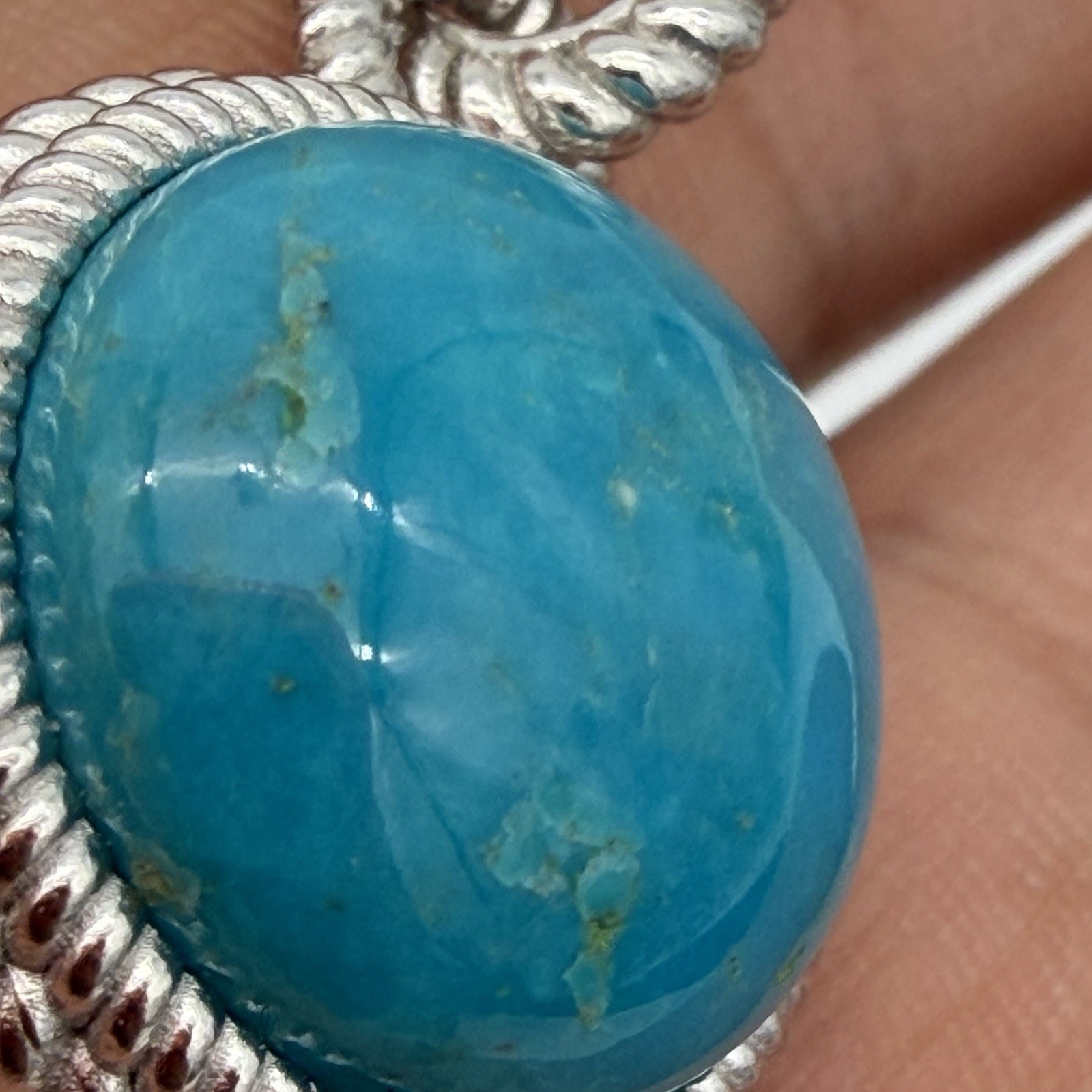 Judith Ripka Turquoise Blue ball sterling enhancer pendant or charm Heavy Chunky