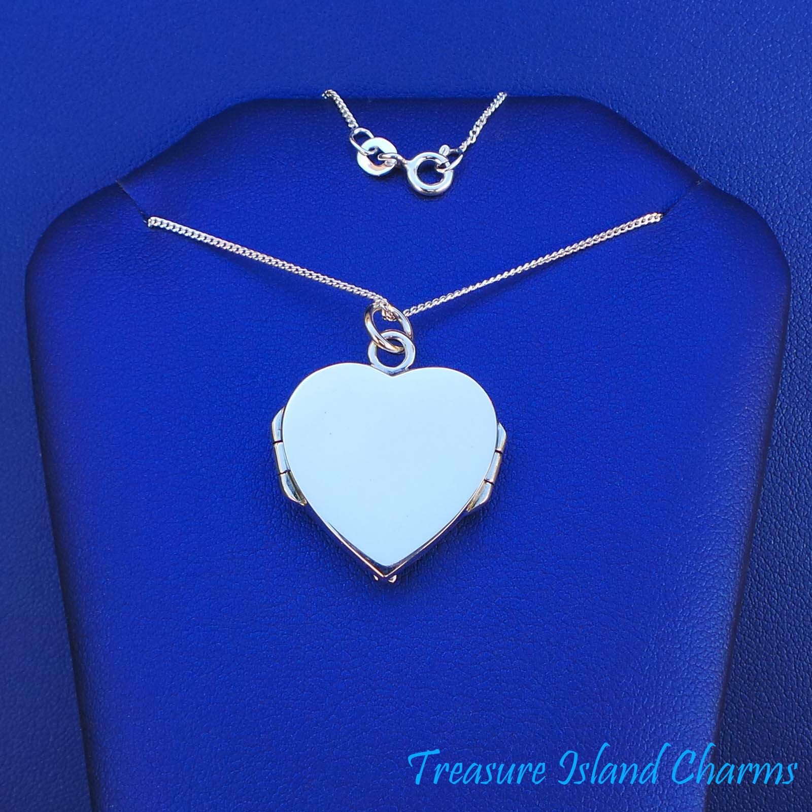 Angel Wings Heart Photo Locket 925 Sterling Silver Pendant or Necklace 16″ 18″