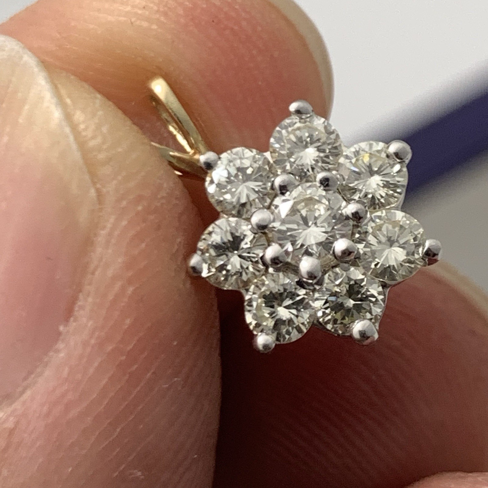 0.85TCW Natural Round Diamond 14k Solid Yellow Gold Wedding Anniversary Pendant
