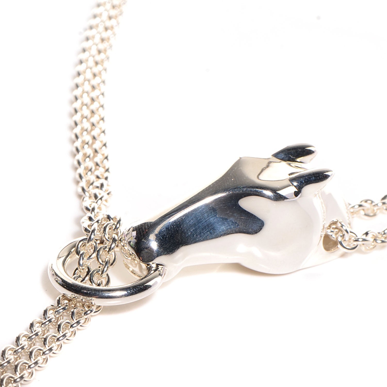 $3,700 HERMES Galop Sterling Silver LONG Necklace LARGE Model 70 cm