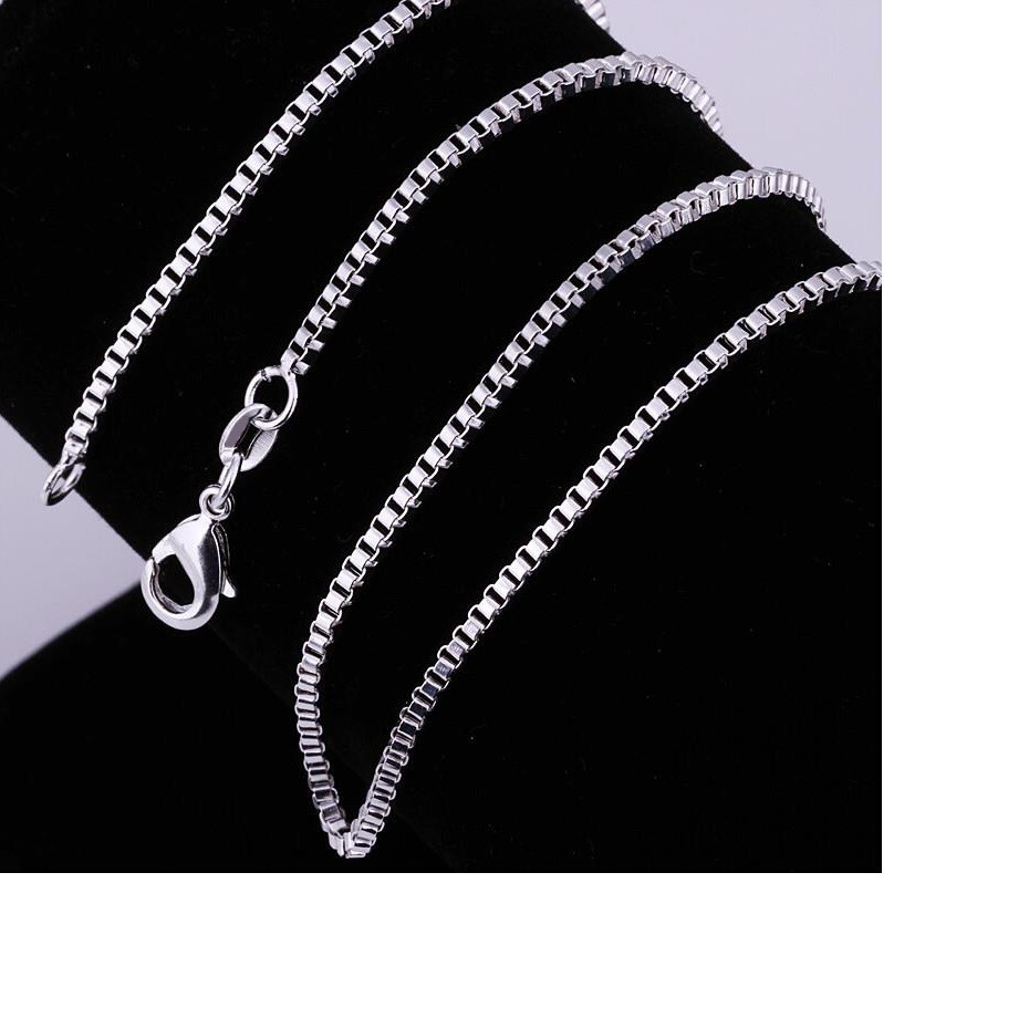BUY 1 GET 1 FREE 925 Sterling Silver 2mm wide 16″ 18″ 20″ 22″ 24″ -32″ Box Chain