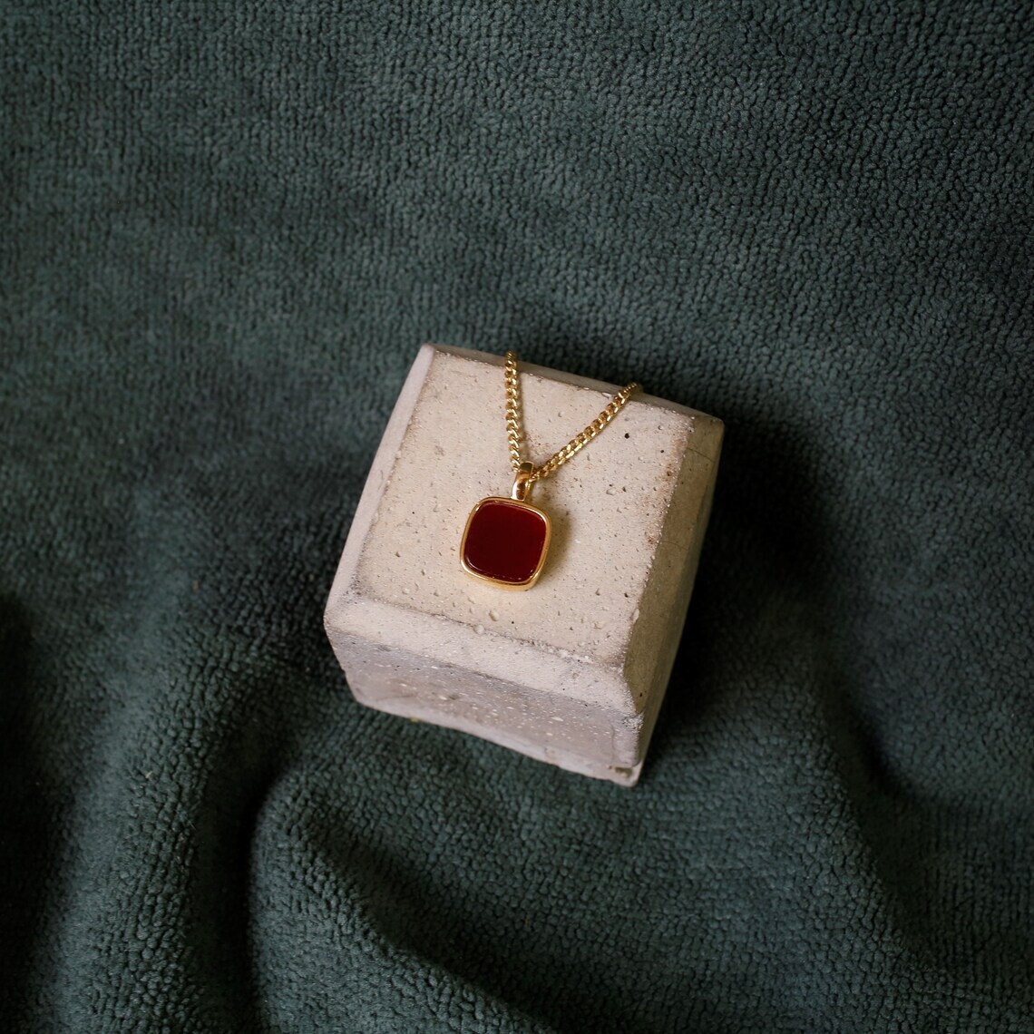 Red Ruby Necklace 925 Silver Ruby Pendant Men’s Necklace Birthday Gift For Boys