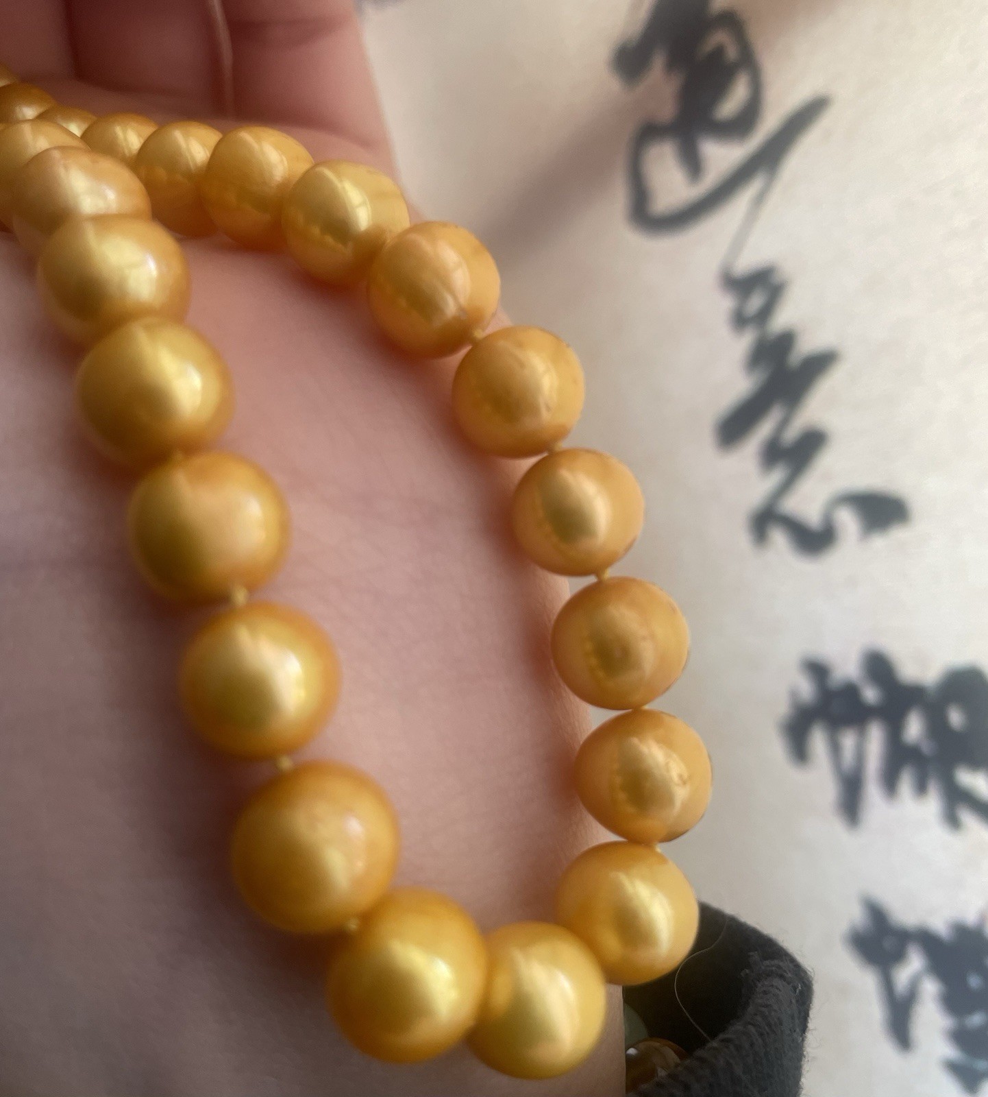Natural Dark Golden South Sea Pearl Necklace 14k Clasp 10-12mm 16”AAAA